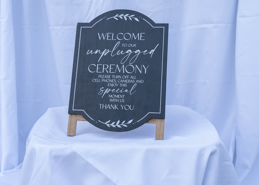 Welcome to our Unplugged Ceremony Sign