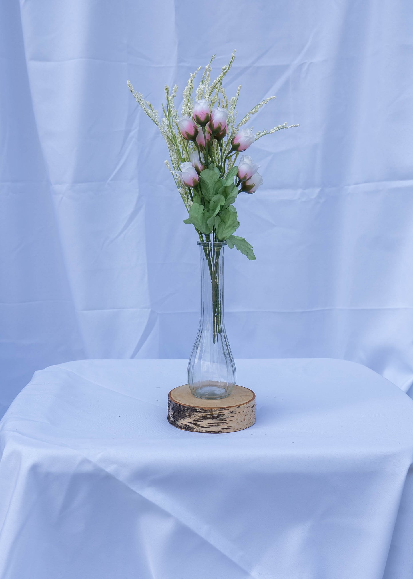 Mini Roses with Baby Breath Centerpiece